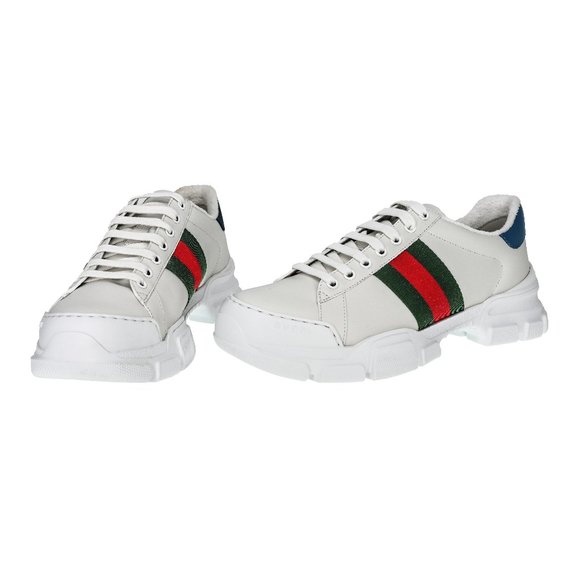 Gucci Men's Nathan Leather Web Sneakers - Picture 2 of 13